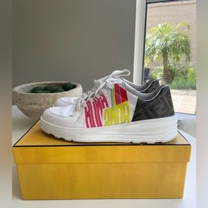 Fendi Amor Roma sneaker with monogram heel